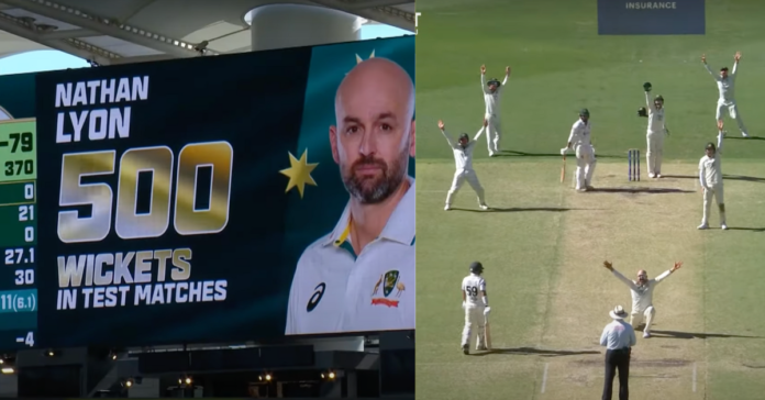 Nathan Lyon after completing 500 Test wickets